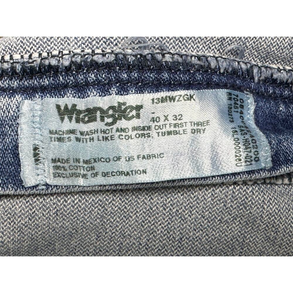 Wrangler 13MWZGK Men's Regular Fit Straight Leg Blue Jeans - Size 40x32* - Picture 6 of 6